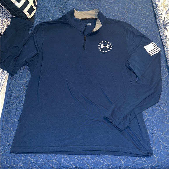 Under Armour Navy Quarter-Zip Pullover - Picture 1 of 5